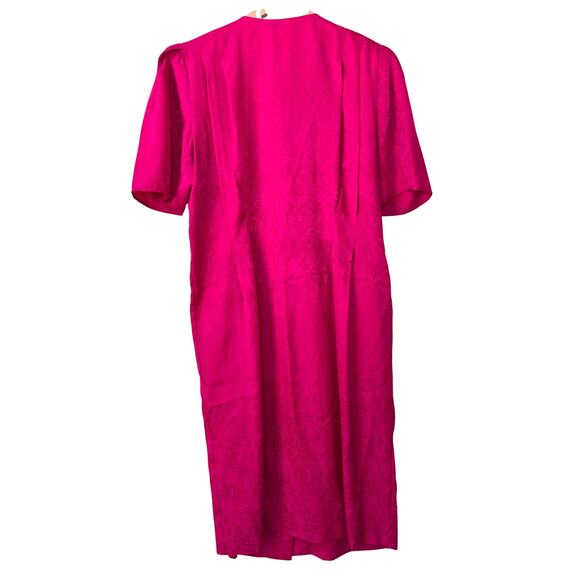 Vtg Silk ADRIANNA PAPEL Dress Plus 16 80s Glam Paisley Rhinestone Puff Sleeve - Picture 5 of 13